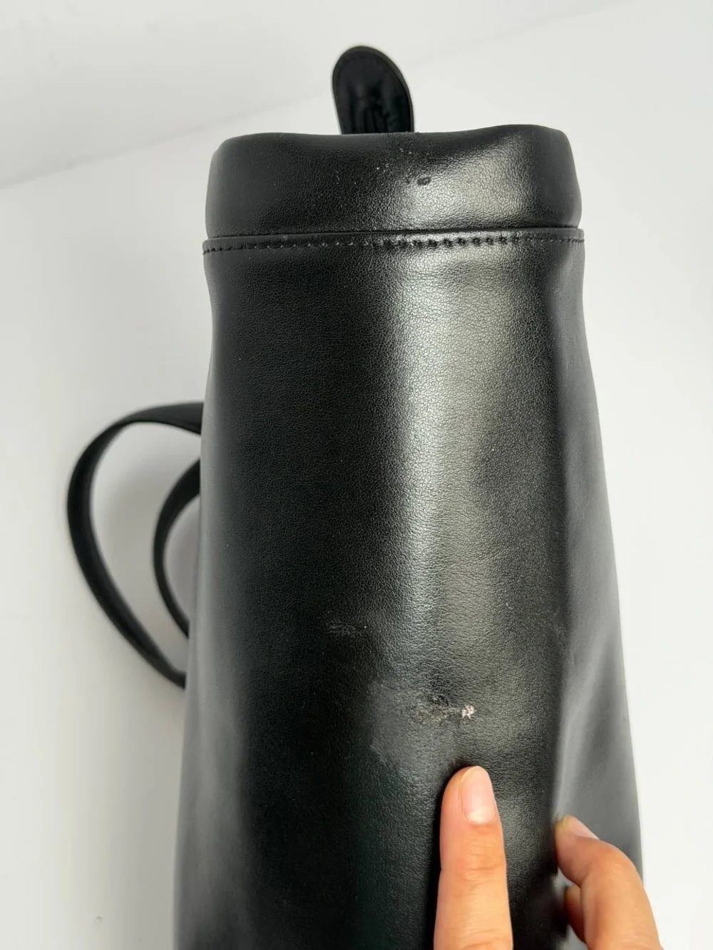 Vintage Longchamp Black Leather Handbag